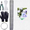 Chicken Wire 3ft x 100ft Chicken Wire Fencing 36, 1 in Chicken Wire Mesh, 21 Ga. Thick Double Galvanized Layer Anti-Rust Chicken Fence, Floral Chicken Wire Roll for Crafts, Barrier for Garden