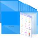 Henoyso 12 Pcs School and Home 2 Pocket Folders with 4 Clear Inner Pockets Plastic Heavy Duty Homework Folders Parent Teacher Communication for Student Home Office Classroom,11 x 9 Inch (Blue)