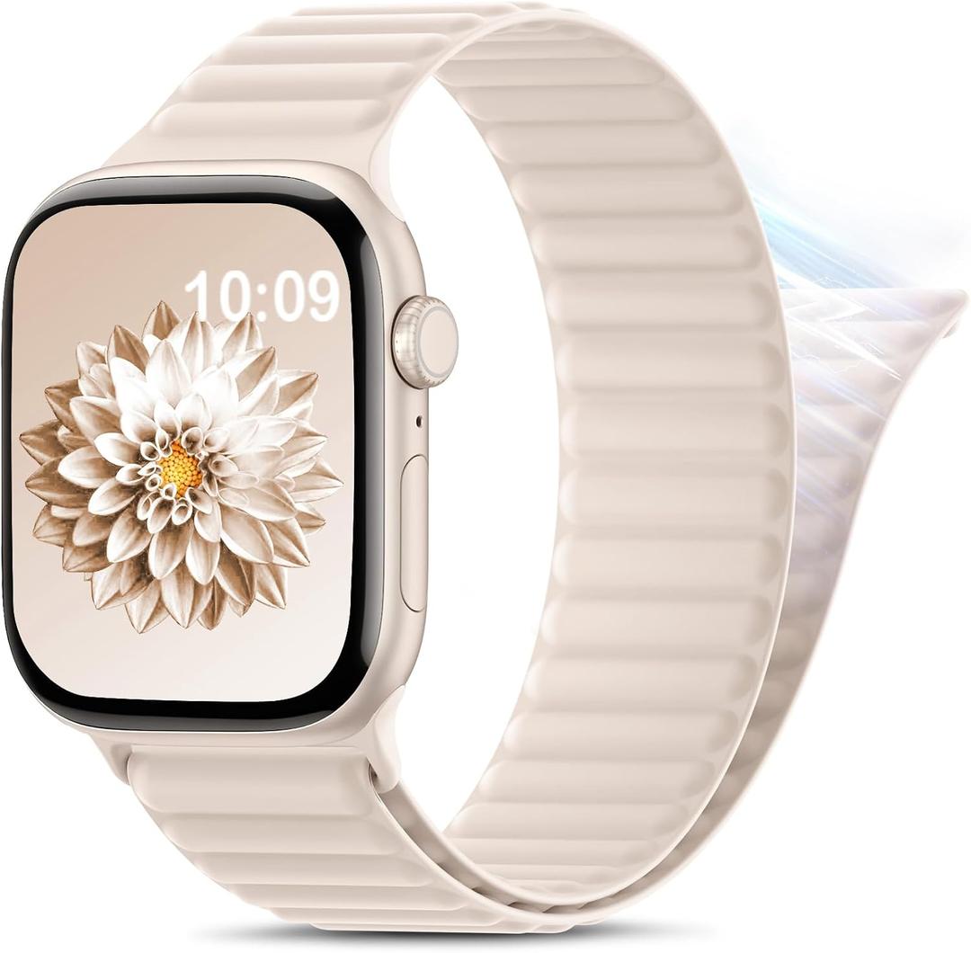 AMKSY Magnetic Sport Bands for Apple Watch Band for Women Men 40mm 41mm 38mm 42mm 44mm 49mm 45mm 46m, Soft Silicone Strap Wristbands for Apple iWatch Series 11 Ultra 10 9 8 7 6 5 4 3 2 1 SE