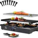 Artestia Indoor Electric Party Grill for 68 People, 1700W Korean BBQ Table Grill & Raclette Cheese Melting Grill, Nonstick & Granite Plates, Adjustable Temperature for Family & Party Use