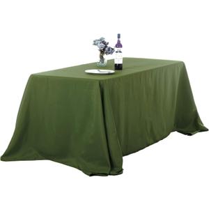 Ascoza 2pack 90x132 Inch Willow Rectangular Tablecloth 8 Feet Table Cloth in Polyester Fabric for Wedding/Banquet/Restaurant/Parties