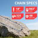18 Inch Chainsaw Chain Replacement .325" Pitch .063" Gauge 68 Drive Links, Fits Stihl (PRE 2023 .063" Gauge) 025, MS250, MS251, 3005 008 4717-36390050068, Full Chisel, 3 Pack | P-Series