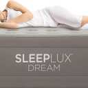 SLEEPLUX Dream Luxury Queen Air Mattress, Built-in Dual Pump, Stays Inflated All Night, 18 Double-High Blow-Up Airbed with Coil Beams, for Guests, RV Camping & Home