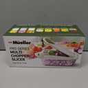 Mueller Pro-Series All-in-One, 8 Blade Mandoline Slicer for Kitchen, Food Chopper, Vegetable Slicer and Spiralizer, Cutter, Dicer, Grater, Kitchen Gadgets Sets with Container, White Sand/Pastel Green