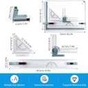 Zonon A3 Portable Drawing Board, Multi-Function Metric Drafting Table Drafting Board with Clear Rule Parallel Motion and Angle Adjustable Measuring System(A3)