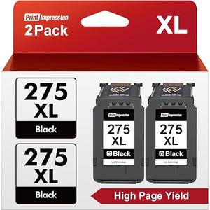 PG-275XL 275XL Compatible for Canon PG-275 Black Ink Cartridge High Yield 275 XL PG-275 Black PG-275 XL for Canon PIXMA TS3500 TS3522 TS3520 TS3720 TS3722 TR4700 TR4720 TR4722 TR4723(2 Black)