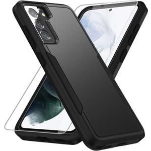 for Samsung Galaxy S21 Plus Case,with HD Screen Protector [Military Grade Drop Tested] Heavy-Duty Tough Rugged Shockproof Protective Case for Samsung S21 Plus, Black