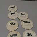 7 Pack Baby Monthly Milestone Cards Sign, Double Sided Baby Milestone Signs Wooden Marker Discs for 1-12 Months Baby Milestone Pictures Baby Shower Gifts (Clear)