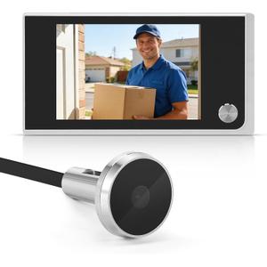 3.5 Inch Digital Peephole Viewer with 120 Wide Angle LCD Screen  Battery Powered Electronic Door Camera for Home Security, Apartment, Hotel, Easy DIY Installation (Batteries Not Included)