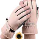 SPOTFISH Winter Gloves Women Snow Gloves Women Ski Waterproof Touchscreen Snowboarding (pink, One Size)