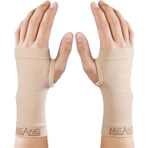 Wrist Support Sleeves, 1 Pair Wrist Compression Gloves for Unisex, 20-30 mmHg Wrist Brace Support for Carpal Tunnel, RSI, Tendonitis, Sprains, HandInstability, Pain Relief, Beige XL