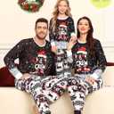 SWOMOG Family Christmas Pajamas Matching Sets Holiday Christmas Jammies Christmas PJs Matching Xmas Pjs for Adults Kids Black Christmas Print 140