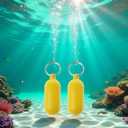 2 x 2 Pieces Yellow Floating Keychain Pills-Shape Float Key Rings for Boat Sailings Kayak Surfing Water Sports Floating Key Chain Sports Fan Key Chains Car Keychains Car Accessories