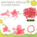 Jutom 100 Pcs Pakalana Flower Beads Cowslip Creeper Flower Beads Resin Coral Shell Bead 3D Carved Cute Loose Bead for Hawaiian Lei Jewelry Making Necklace Bracelet Supplies DIY Crafts Decors (Pink)