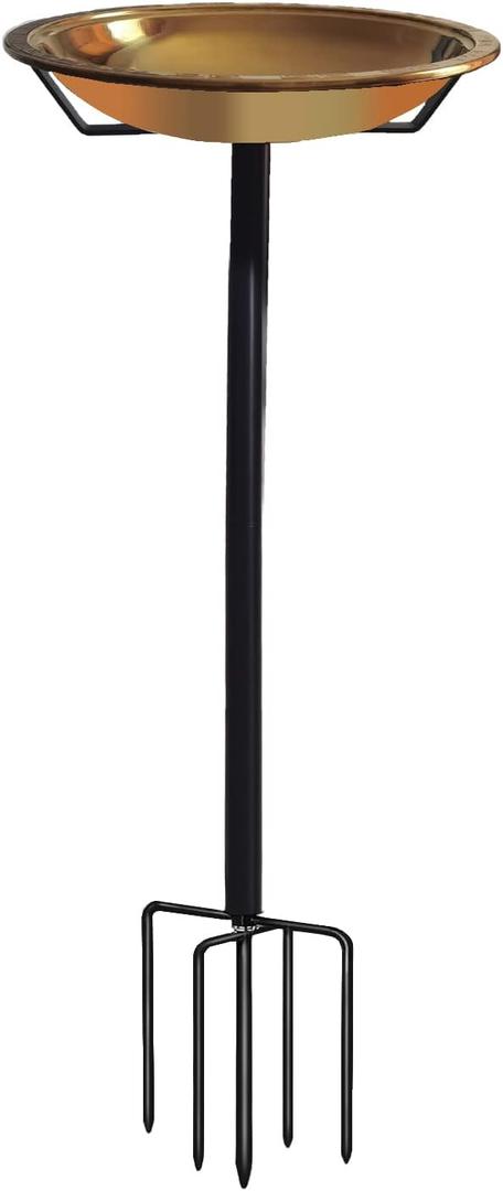 Bird Bath Detachable with Metal Stake Stand, Birdbath Bowl Birdfeeder with 5-Prong Base for Outdoor Garden