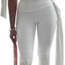 Fastkoala Women's 2 Piece Shorts Sets Outfits Casual Summer 2025 Sexy Off The Shoulder Bodycon Matching Pants Sets (Large, White)
