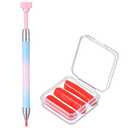 Mabor Diamond Dot Pen, Rhinestone Picker, Diamond Art Refillable Wax Pen with 3Pcs Wax Refills, Rhinestone Pickup Tool for Nail Design and Art Dotting Painting Accessories