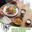 Sunnyray 6 Sets Stainless Steel Plates Bowls and Cups Metal Camping Stainless Steel Dinnerware for Serving Reusable Double Walled Insulated Plates Bowls and Cups for Rice Ice Cream