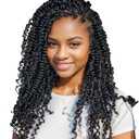 Dorsanee Passion Twist Hair 12 Inch 7 Packs Water Wave Crochet Hair Long Bohemian Curly Braiding Hair for Butterfly Locs, Faux Locs, Boho Style Spring Twist Crochet Braids (1B#)
