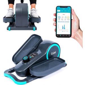 Cubii GO Under Desk Elliptical Bike, Portable Low Impact Leg Exerciser for Home and Office | Compact Exercise Machine with 10 Resistance Levels, LCD Display & App Tracking