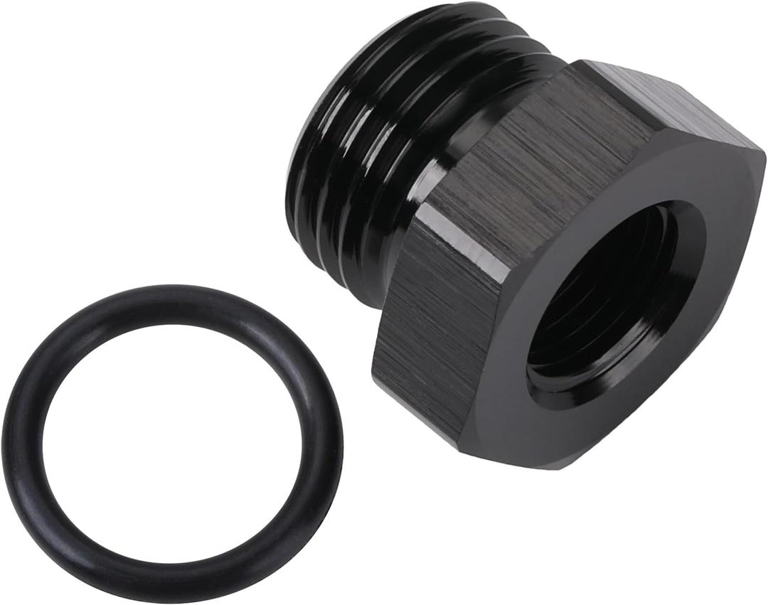 6AN -6 ORB O-ring Boss to 1/8 NPT Female Port Fitting Adapter Reducer Aluminum Black