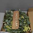 AMF0RESJ Green Eucalyptus Wreaths for Front Door Spring Summer Wreath with Eucalyptus Leaves, Olives Leaves, Mixed Berry for Indoor Outdoor Farmhouse Home Porch Wall Window Festival Wedding Decor