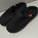 VeraCosy Men's Moccasin Slippers Comfy Soft Durable Slip-on Indoor Memory Foam House Shoes Matt Black,13-14 US