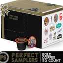 Crazy Cups Perfect Samplers Dark Roast Coffee Pods Variety Pack Sampler, Assortment Of Extra Bold Single Serve Pods For K Cup Brewers, 50 Count (EXP 09/15/26)