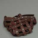 CollarDirect Leather Basket Dog Muzzle for Boxer, English American Bulldog Secure Anti-Barking Biting Chewing Adjustable Breathable (Brown)