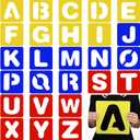 TecUnite 26 Pieces Alphabet Stencils Set Plastic Letter Stencils for Painting Learning, DIY Craft Decoration (9 x 9 Inches)