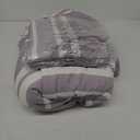 Bedsure King Comforter Set 7 Pieces, Purple Striped Bedding Set for All Seasons, Reversible, Cationic Dyeing Bed in a Bag with Comforter, Sheets, Pillowcases & Shams