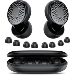 Ear Plugs for Sleeping Noise Cancelling, 50dB Soft Earplugs for Concert, Reusable Ear Plugs for Noise Reduction with Case & 8 Eartips, for Sleeping, Concert, Working, Studying, Traveling (Black)
