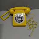 Sangyn Retro Landline Telephone Classic Vintage Corded Phone Old Fashioned Dial Button Desk Phone with Redial Function for Home Office, Yellow