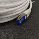 White Cable Wire CAT8 F/FTP PIMF 25/40GBase-T 2000MHz SLIM PATCH CABLE ISO/IEC 11801 ANSI/TIA-568.2-D, 75 ft