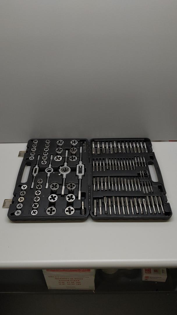 Anfrere 110pcs Tap and Die Set in Metric Sizes, Standard Tap Set and Die Tool Set for Threading and Rethreading Internal and External Threads, M2-M18 Thread Repair Kit