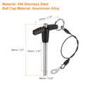 uxcell 4Pcs T Handle Lock Pins, 6mm x 50mm Usage Length Stainless Steel Push-Button Quick Release Pin