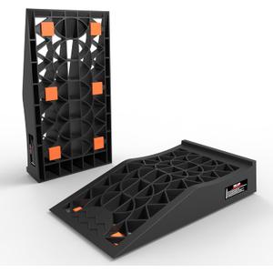 Car Ramps for Oil Changes and Lift, Portable Low Profile Car Ramps for Garage, Heavy Duty Tire Ramps for Low Chassis Cars and Support Jack, 2pcs