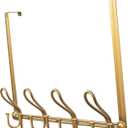 FantasHome Double Prong Over The Door Hook Rack with 12 Hooks  Gold