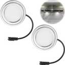 2 Pack 12V DC 1.5W Range Hood Lights with SM Socket Male Head Round 68mm 6500K Plastic, Hole Closet Stove LED Light Recessed, Bright White Kitchen Range Hood Light Bulbs Replacement (SM Socket Round)
