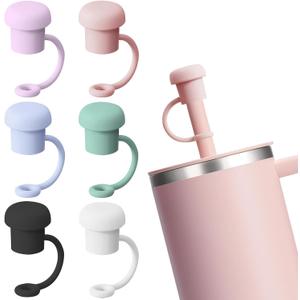 Ghislaine Adjustable Straw Cover Cap for Stanley, Simple Modern, Yeti, Owala, Hydro Flask And All Brand Tumbler 6 to 10mm Straws Tips Lids, Silicone Straw Topper Dust-Proof Stanley Cup Accessories