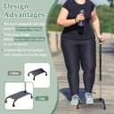 Stair Climbing Cane Lifts Assist Cane for Seniors Elderly Half Step Stairway Aid Walking Sticks Adjustable Mobility Helper Balance Devices 4 Prong Quad Widen Anti-Slip Base Seat Walker