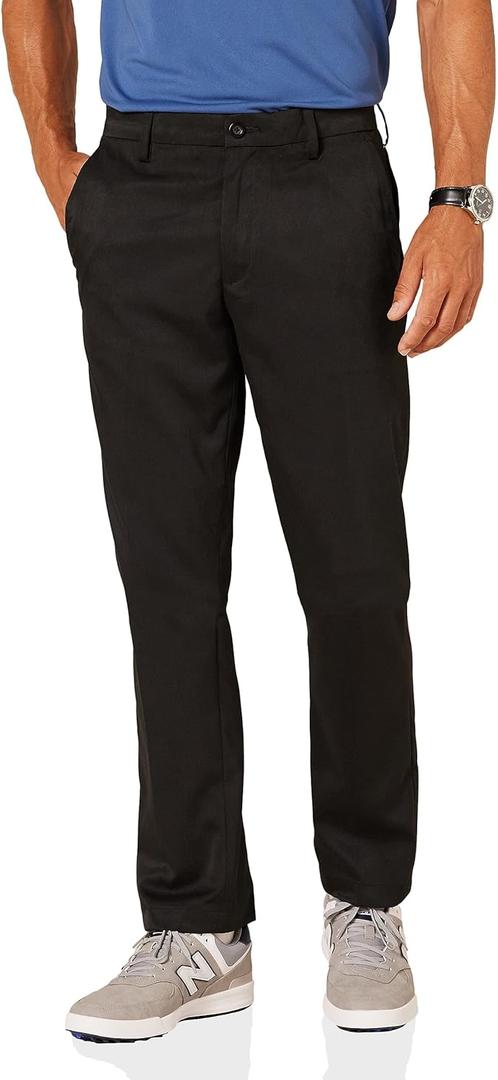 Amazon Essentials Men's Straight-Fit Stretch Golf Pant (32W x 32L, Black)