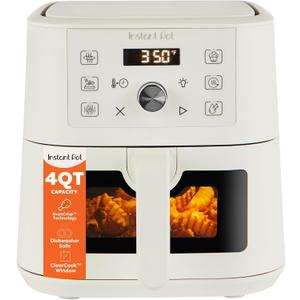 Instant Pot 4Qt VORTEX 6-in-1 Mini Air Fryer, Custom Program Options, Air Fry, Broil, Roast, Dehydrate, Bake, Reheat, Sea Salt, 4 Quarts