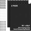2 PCS Large Sound Dampening Blanket,96" x 80" Sound Absorbing Studio,Noise Cancelling Studio Acoustic Blanket/Light Blocker/Moving Curtain