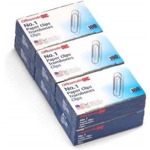 Officemate No.1 Smooth Paper Clips, Pack of 6 Boxes of 100 Clips Each, 600 Clips Total (99911)