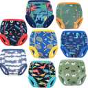 MooMoo Baby 8 Packs Potty Training Pants Cotton Absorbent Training Underwear for Toddler Boy and Girls 2T-9T (3T, Multi-color)