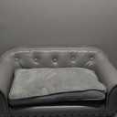 Dog Couch,Puppy Bed,Cat Sofa,Cat Couch,Pet Sofa,Dog Chair,Small Pet Bed,with Copper Nail and Wooden Frame, Leather Fabric and Cushion,for Small Animals Using (Grey)