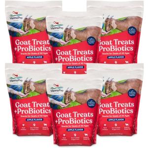 Manna Pro Apple Probiotic Goat Treat, Daily Goat Treats, Treat for Goats and Sheep, Easy to Feed, Enriched with Vitamins, Minerals and Essential Probiotics, Pack of 6, 30lbs, Expiry: 08.15.2026