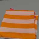Whaline Scalloped Edge Orange Pink Striped Tablecloth Waterproof Fabric Tablecloth Rectangle Table Cover for Home Kitchen Table Decoration, 55 x 70 Inch