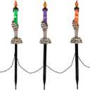 LED Lighted Skeleton Candle Halloween Decorations  8.75' - Set of 6